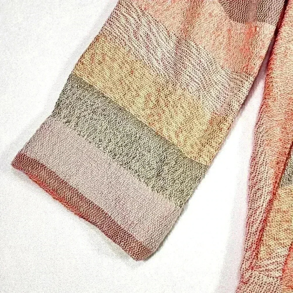 Soft Surrondings Women's Meca Tunic XS Pockets Coral/Lavender Stripes Tassel Zip - Picture 6 of 14